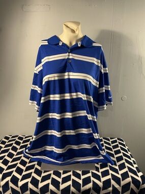 Nike Golf Blue & white Striped Polo